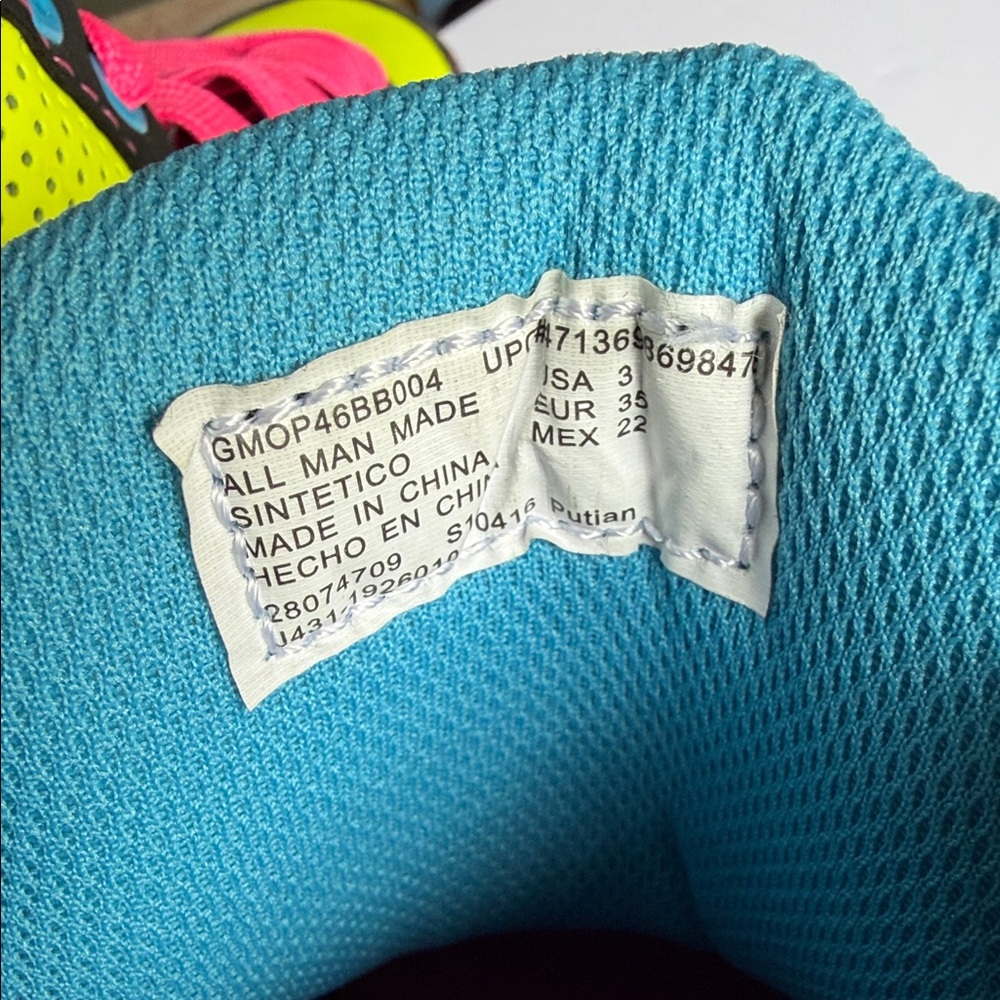OP Kids Neon Yellow, Hot Pink & Teal High-Top Sneakers - Picture 5 of 10